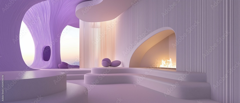 3d rendering of a modern and luxurious interior design. the room has a ...