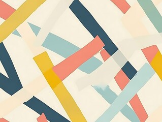 Poster - Playful pastel strips arrangement for modern aesthetic and creative design