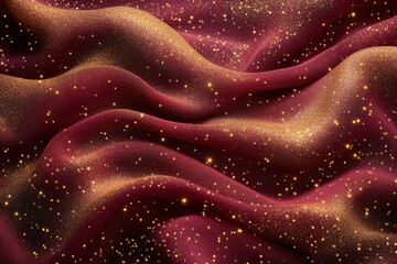 Poster - Luxurious burgundy fabric with golden shimmer and festive sparkle creating an elegant and opulent background for celebration