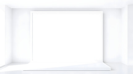 Poster - a bright and minimalistic interior with a blank canvas on display, ready for your message