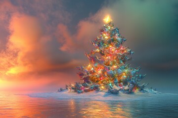 Poster - A magical winter wonderland featuring a beautifully designed Christmas tree