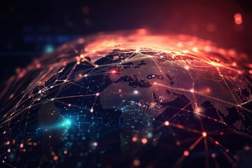 Poster - Abstract digital mind maps representing a global business network. Abstract Global Business Network Concept