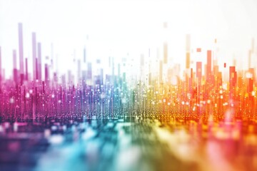 Poster - Data flowing through a population in an abstract, bright, and airy design
