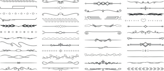Wall Mural - elegant decorative dividers, ornate line separators, vintage flourish designs, whimsical borders, an