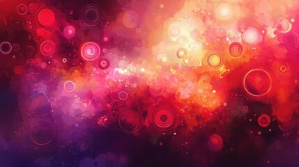 Wall Mural - Retro wallpaper with colorful gradients and neon circular patterns creating vibrant background