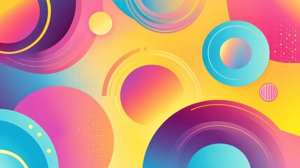 Wall Mural - Pop-art-inspired wallpaper with overlapping waves of color and glowing neon accents vibrant backdrop