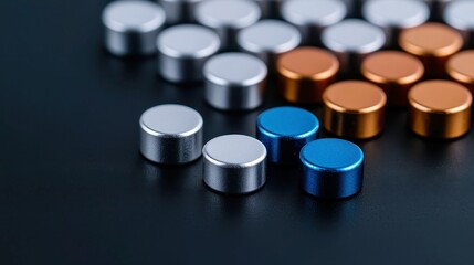 Poster - Essential Components, assorted rare earth magnets designed for industrial applications, crafted from advanced engineering materials, optimized for diverse uses in free space environments