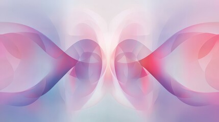 Wall Mural - Dreamy geometric wallpaper with soft pastel gradients and organic curves