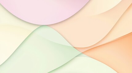 Wall Mural - Geometric Bauhaus backdrop with soft peach and lavender shapes and clean aesthetic