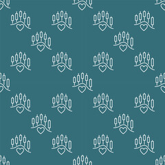 Poster - Heart and Financial Chart vector Stock Analysis seamless pattern in outline style