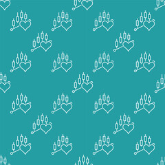 Poster - Minimalistic Heart over Trading Chart vector Finance and Emotion Combined linear seamless pattern