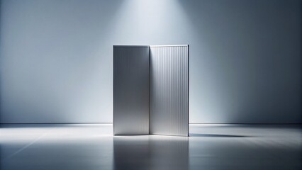 Poster - Minimalist Gray Divider Silhouette Photography: Elegant Geometric Shape