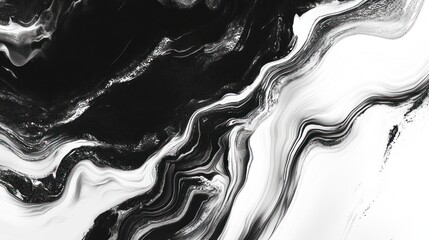 Poster - an intricate dance of monochrome hues a captivating interplay of light and shadow in a swirling abstract design of fluid textures and marbled waves