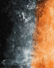 Poster - Abstract grunge texture background featuring a captivating contrast of black and orange hues creating a distressed and weathered aesthetic