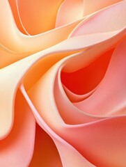 Poster - Abstract Swirls of Peach and Coral Fabric Waves Flowing in a Graceful Dance of Color and Light for Artistic Backgrounds