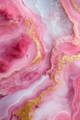 Poster - Delicate pink agate with shimmering gold accents a luxurious stone texture for elegant backgrounds