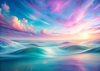 Poster - Pastel Abstract Panoramic: Soothing Light & Shadow on Organic Forms