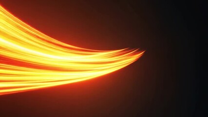 Poster - Dynamic Light Streak: Abstract artistic representation of a vibrant energy trail, rendered in a smooth and fluid style against a dark backdrop, evoking movement and speed.
