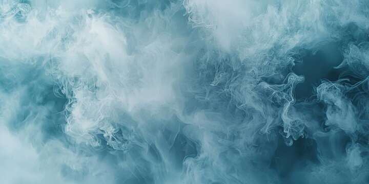Abstract sky blue background. White smoke with azure hues
