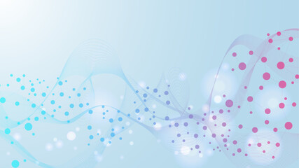 Poster - Molecular structure DNA, atom, neurons. Science concept for your design. Connected lines with dots. Medical, technology, chemistry, science background. illustration