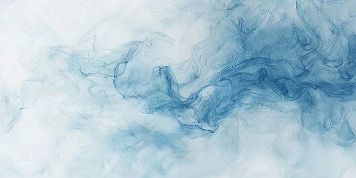 Abstract sky blue background. Dissolution and swirls of watercolor paint in water