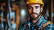 © Cristina - A construction worker stands confidently at a job site, wearing a hard hat and denim jacket. He embodies professionalism and commitment while surrounded by tools and materials