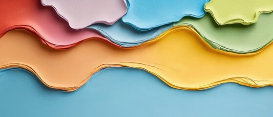 Poster - Pastel Palette of Colorful Layers Abstract Art Background for Creative Design Projects and Modern Wall Art Decor with Soft Colors