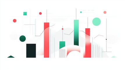 Poster - Abstract data visualization, colorful graphic design, modern business data