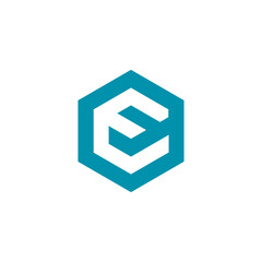 Geometric Hexagon Letter E Logo design vector template isolated on white background