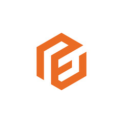 Geometric Hexagon Letter E Logo design vector template isolated on white background