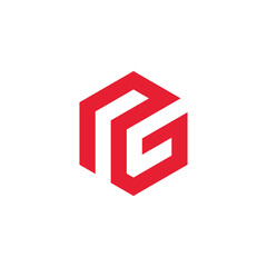 Geometric Hexagon Letter G Logo design vector template isolated on white background