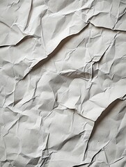 Poster - Abstract Close up of Crumpled Paper Texture High Angle Shot Detailed Creases Shadows and Light Neutral Color Palette for Backgrounds and Design