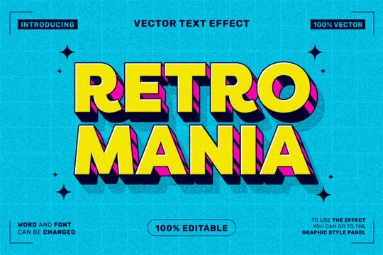Retro Mania Bold Typography – 90s Vintage Editable Text Effect