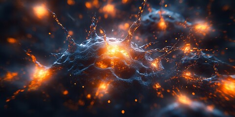 Poster - Abstract Glowing Lava Texture Background Image Digital Art Molten Metal Splashes Fiery Design