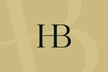Poster - hb or bh letter logo icon design. classic style luxury initials monogram.