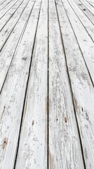 Poster - Rustic white painted wooden planks creating a textured surface with weathered charm and vintage appeal for background use and design projects