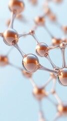 Poster - Molecules are displayed with clear connections and reflections, highlighting the intricate structure of atoms in a scientific research setting