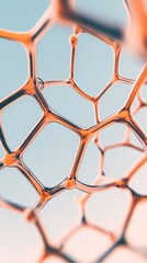 Poster - Intricate patterns of a honeycomb structure are illuminated by soft lighting, highlighting the organic shapes and connections of each cell during daytime
