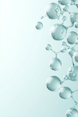 Poster - Clear bubbles float gracefully against a soft, light background, showcasing their unique shapes and the interplay of light and water in a serene environment