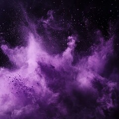 Poster - Purple Haze: A Stunning Abstract Display of Color, Form, and Particle Movement Against the Dark Backdrop for Artistic Impact.