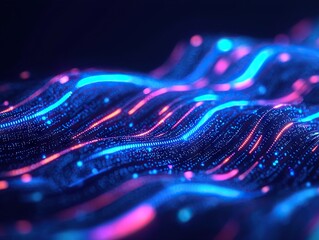 Aufkleber - Dynamic waves of light and color abstract digital art high-tech environment futuristic viewpoint