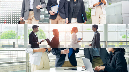 Aufkleber - business, global, conference, meeting, work, team, teamwork, cooperation, success, foreigner, japanese, asian, collage, title, template, image, white background, advertisement, many, group, colleague,