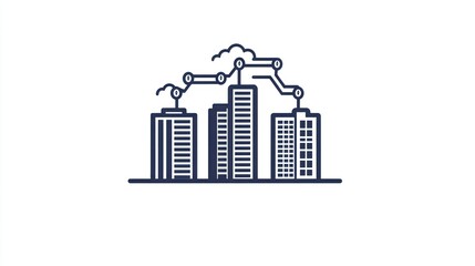 Poster - City Skyline Network Illustration for Business Growth