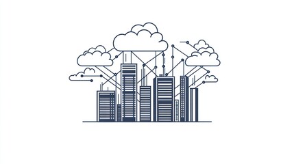 Poster - Cloud City Connectivity. Illustration