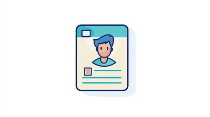Poster - Simple graphic ID card design, flat style