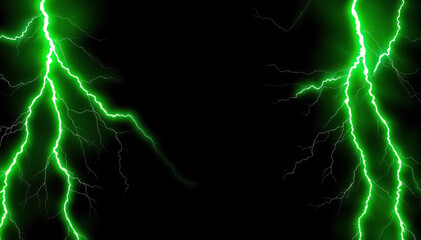 Poster - green bolts illuminate dark abyss raw energy and dramatic visual impact of storm