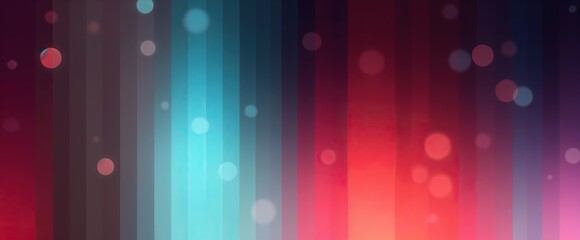 Poster - Abstract design with vertical stripes of red blue and purple accented by bokeh lights