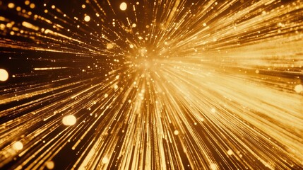 Poster - Golden beams of stage lights radiating outward in a concert-like setup, creating a sense of depth.
