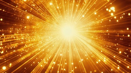Poster - Golden beams of stage lights radiating outward in a concert-like setup, creating a sense of depth.
