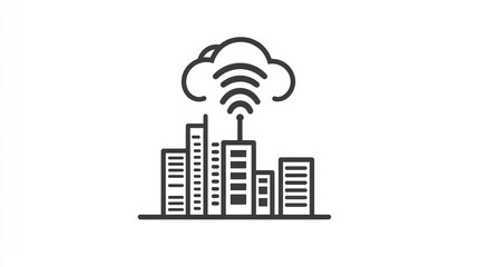 Poster - Cloud computing city skyline illustration (1)
